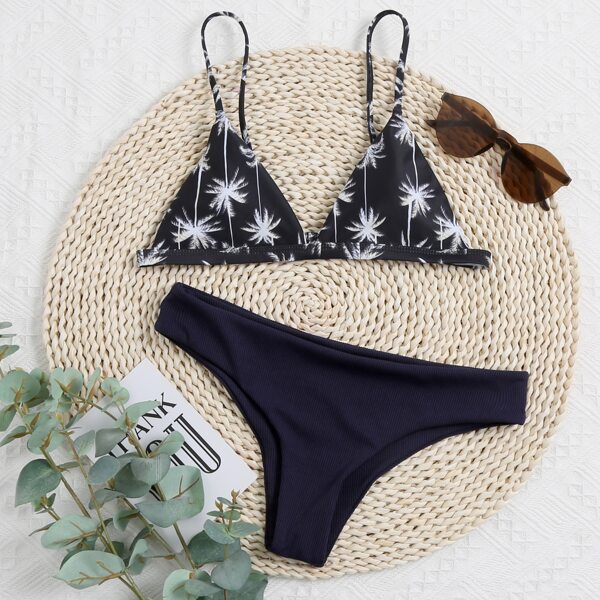 

Tropical Triangle Bikini Swimsuit, Black