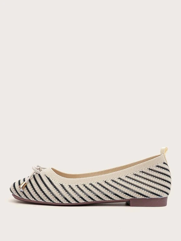 striped ballet flats