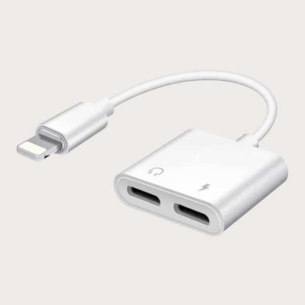 

1pc 2 in 1 iPhone Converter, White