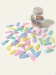 50入組隨機色兒童簡約髮夾 - 彩色 - 查看 1