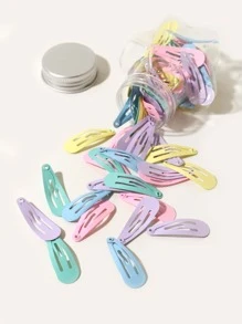 50入組隨機色兒童簡約髮夾 - 彩色 - 查看 2