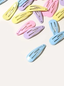 50入組隨機色兒童簡約髮夾 - 彩色 - 查看 3