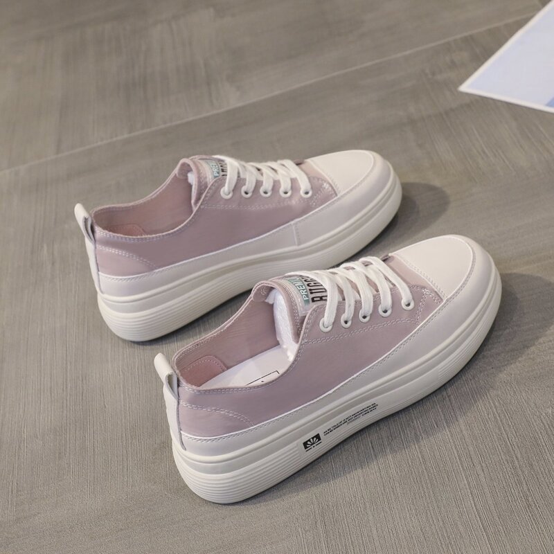 

Lace-up Flatform Sneakers, Dusty pink