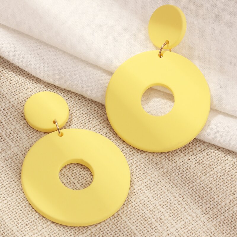 

Hollow Out Drop Earrings, Yellow