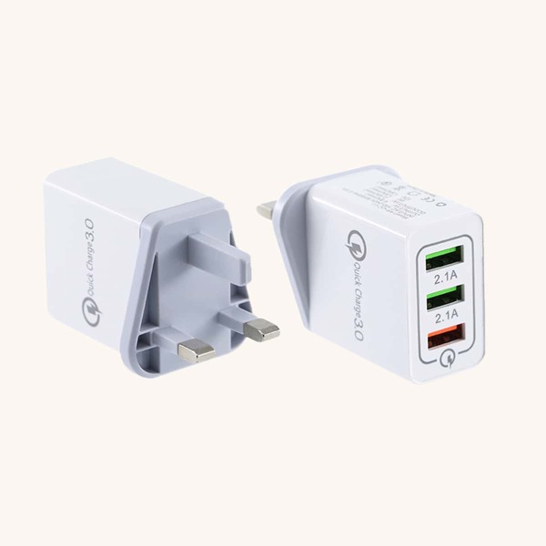 

1шт 3-портовое USB-зарядное устройство, Белый