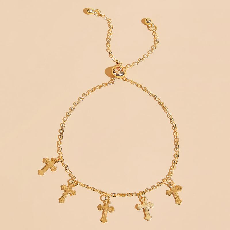 

Cross Chain Bracelet, Gold