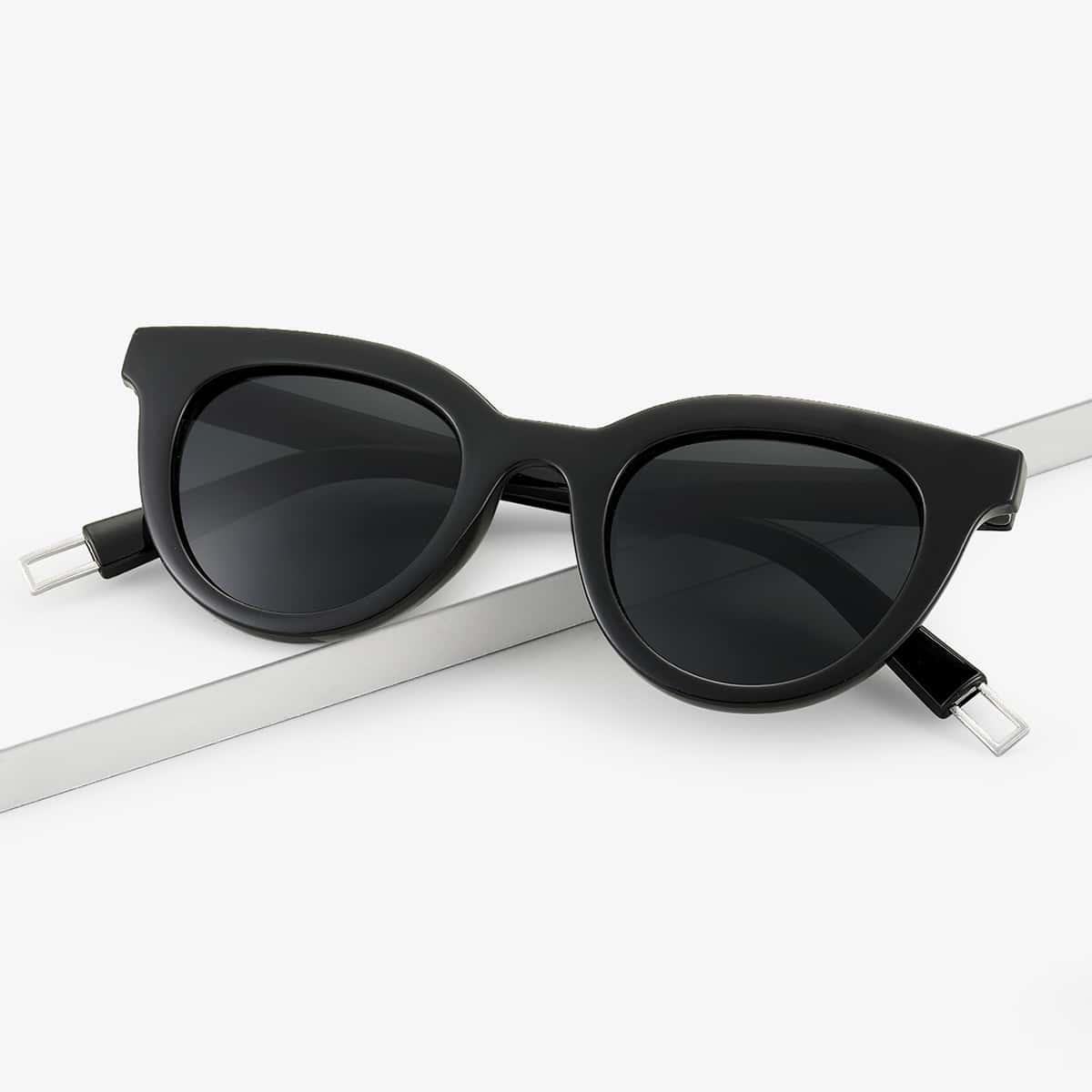

Guys Round Frame Sunglasses, Black