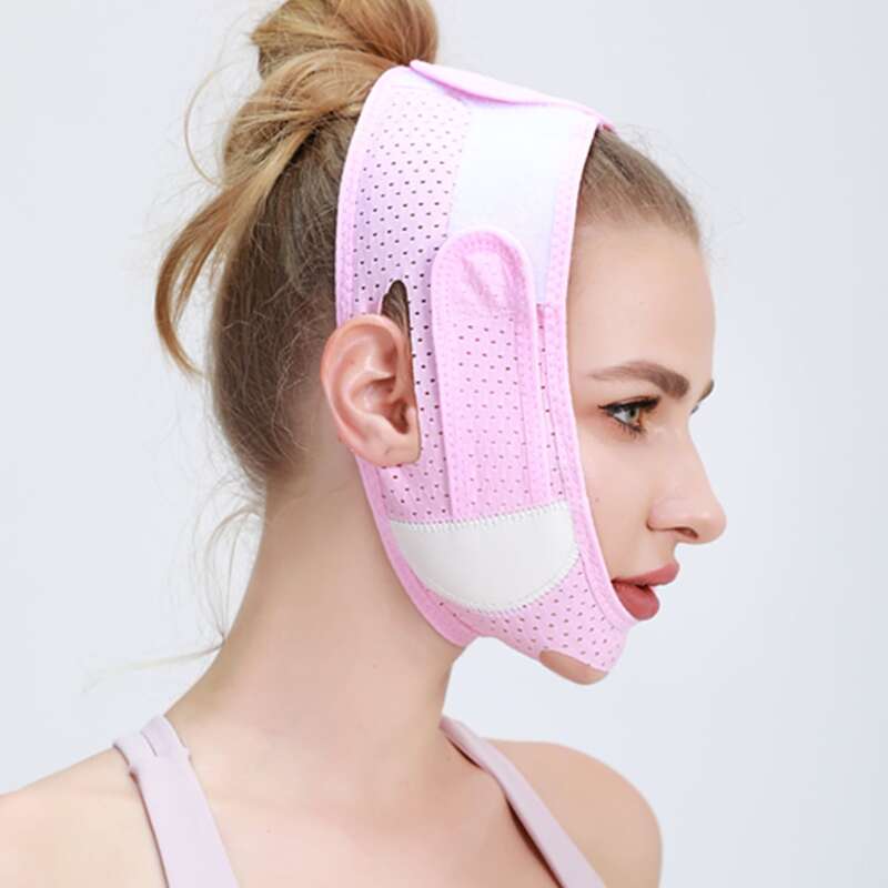 

1pc Two Tone Facial Slimming Bandage, Pink