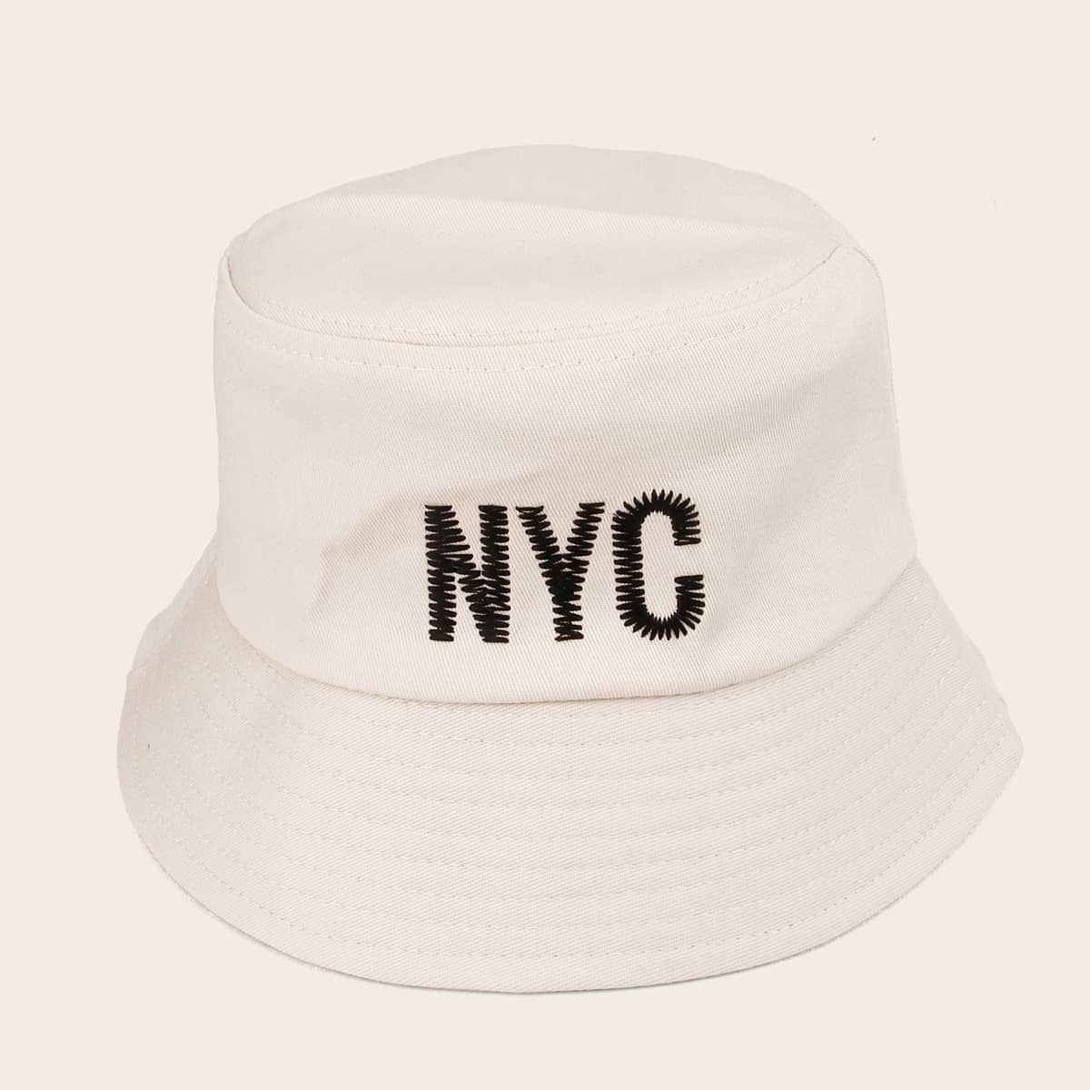 

Guys Letter Embroidery Bucket Hat, Beige