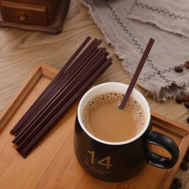 

100pcs Disposable 3 Hole Coffee Straw, Coffee brown