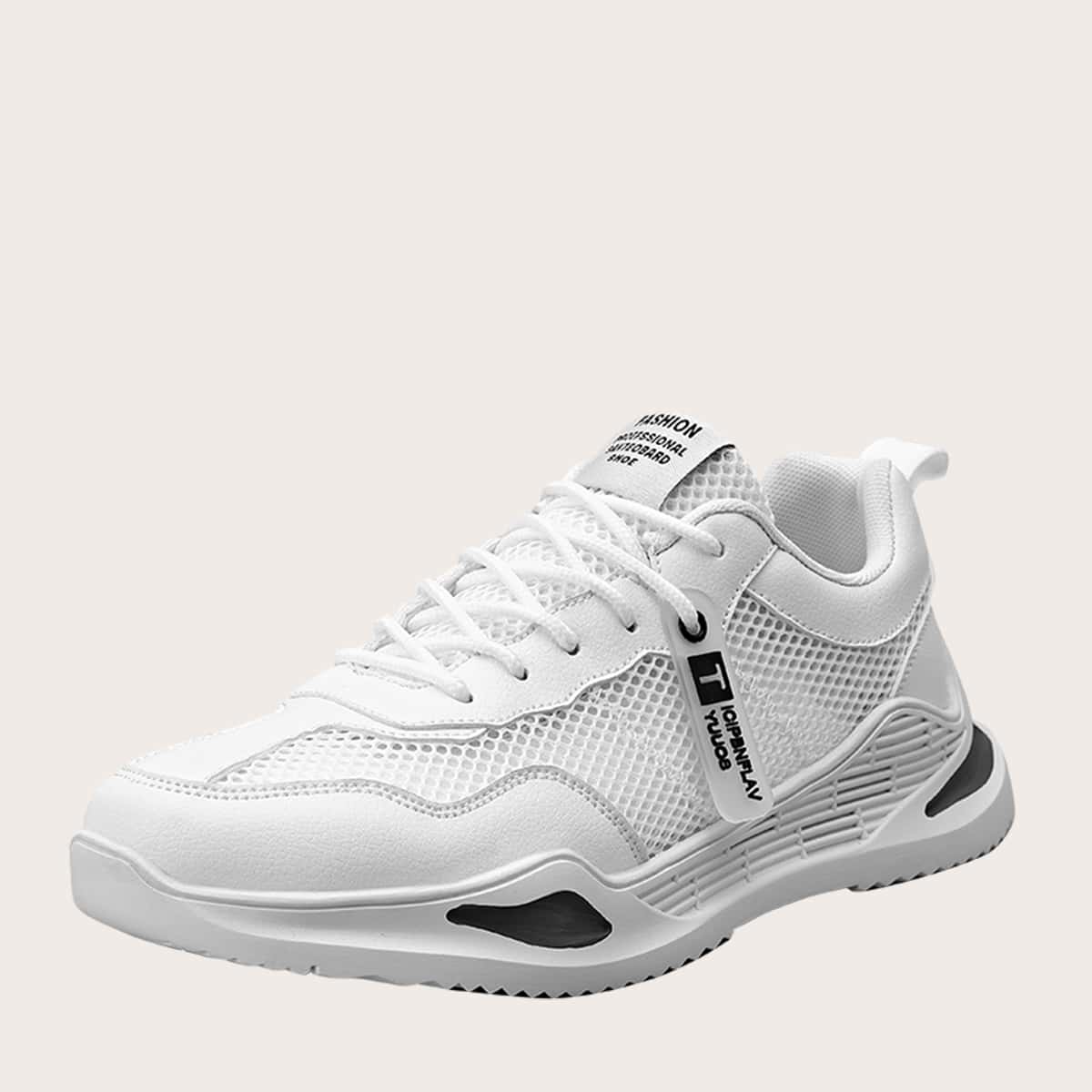 

Guys Lace-up Front Mesh Sneakers, White