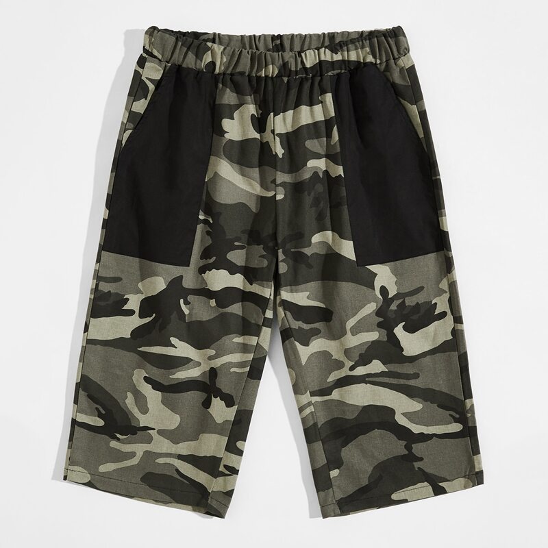 

Guys Camo Print Capris Pants, Multicolor