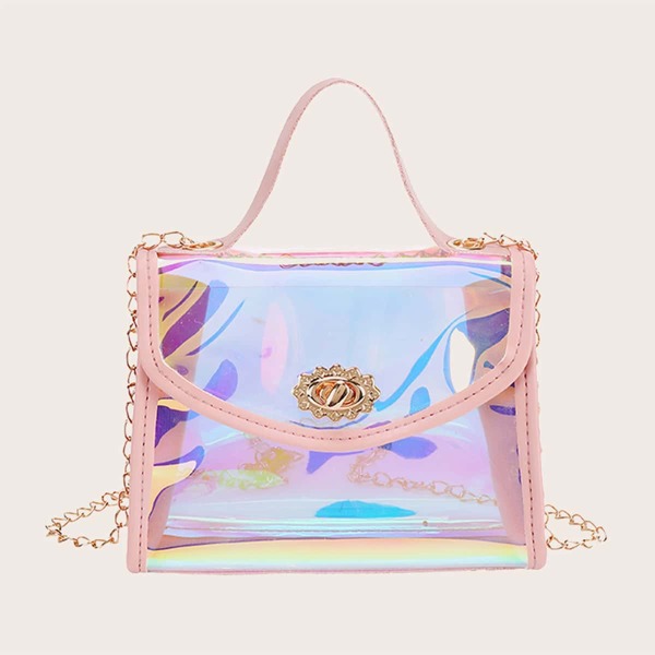 

Girls Holographic Satchel Bag, Pink