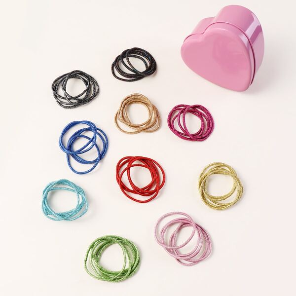 

50pcs Toddler Girls Colorful Fashion Hair Tie, Multicolor