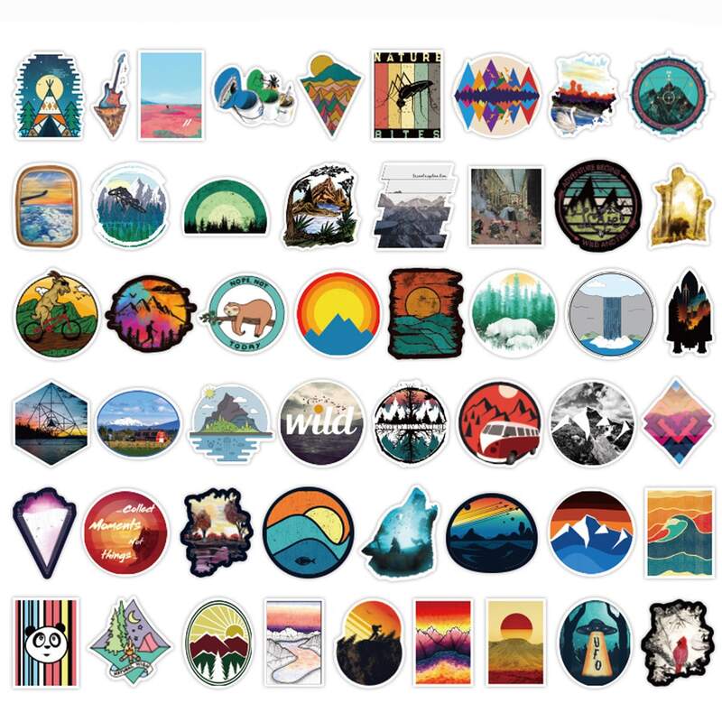 

50pcs Landscape Sticker, Multicolor