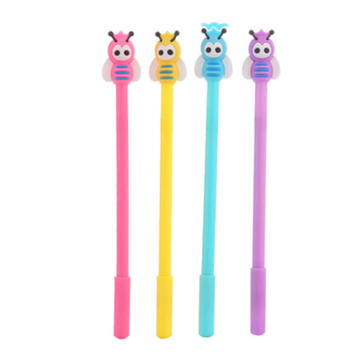 

4pcs Cartoon Bee Gel Pen, Black