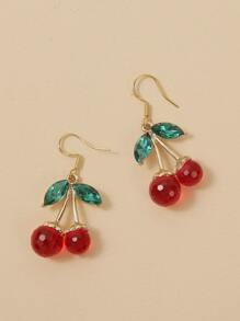 Hoa tai rhinestone Cherry Drop - Nhiều màu - Xem 2