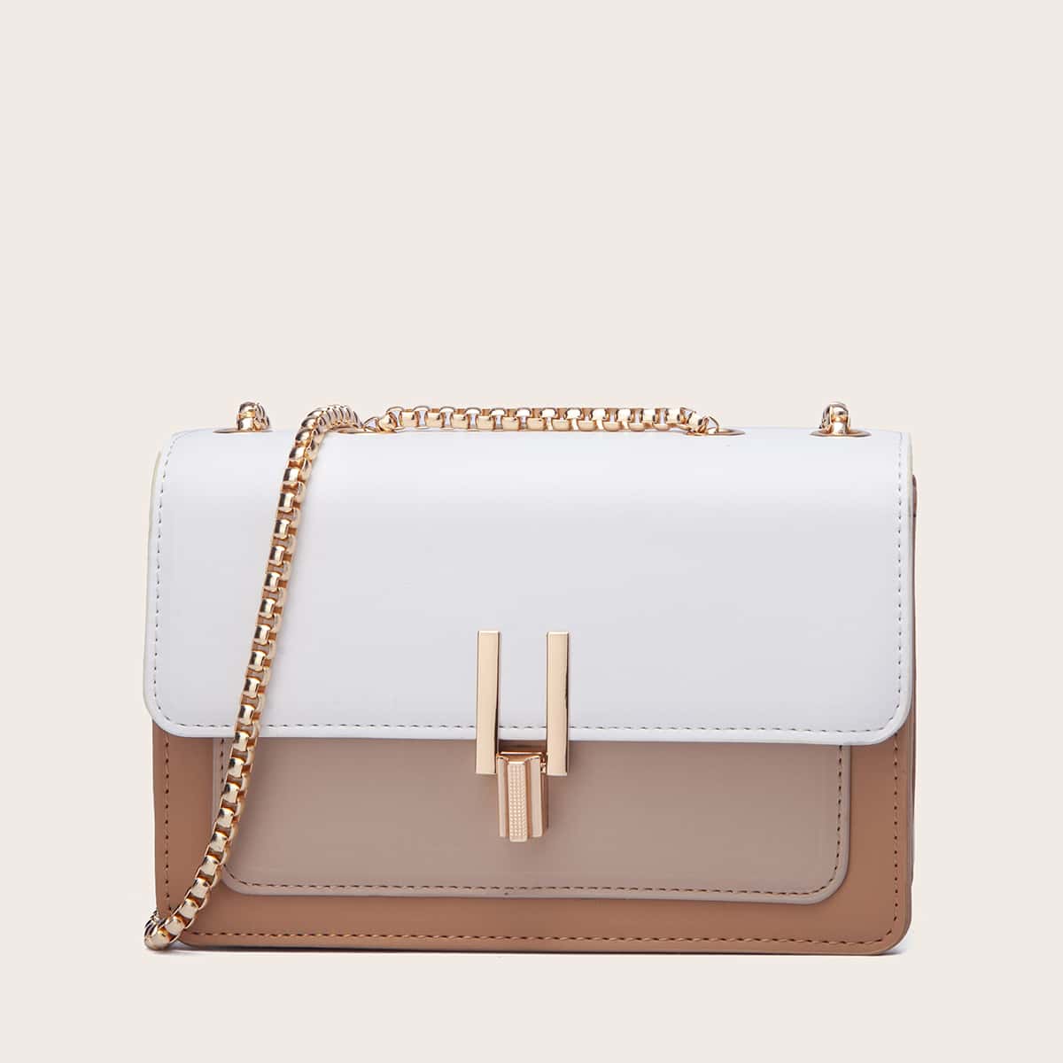 

Color Block Crossbody Bag, White