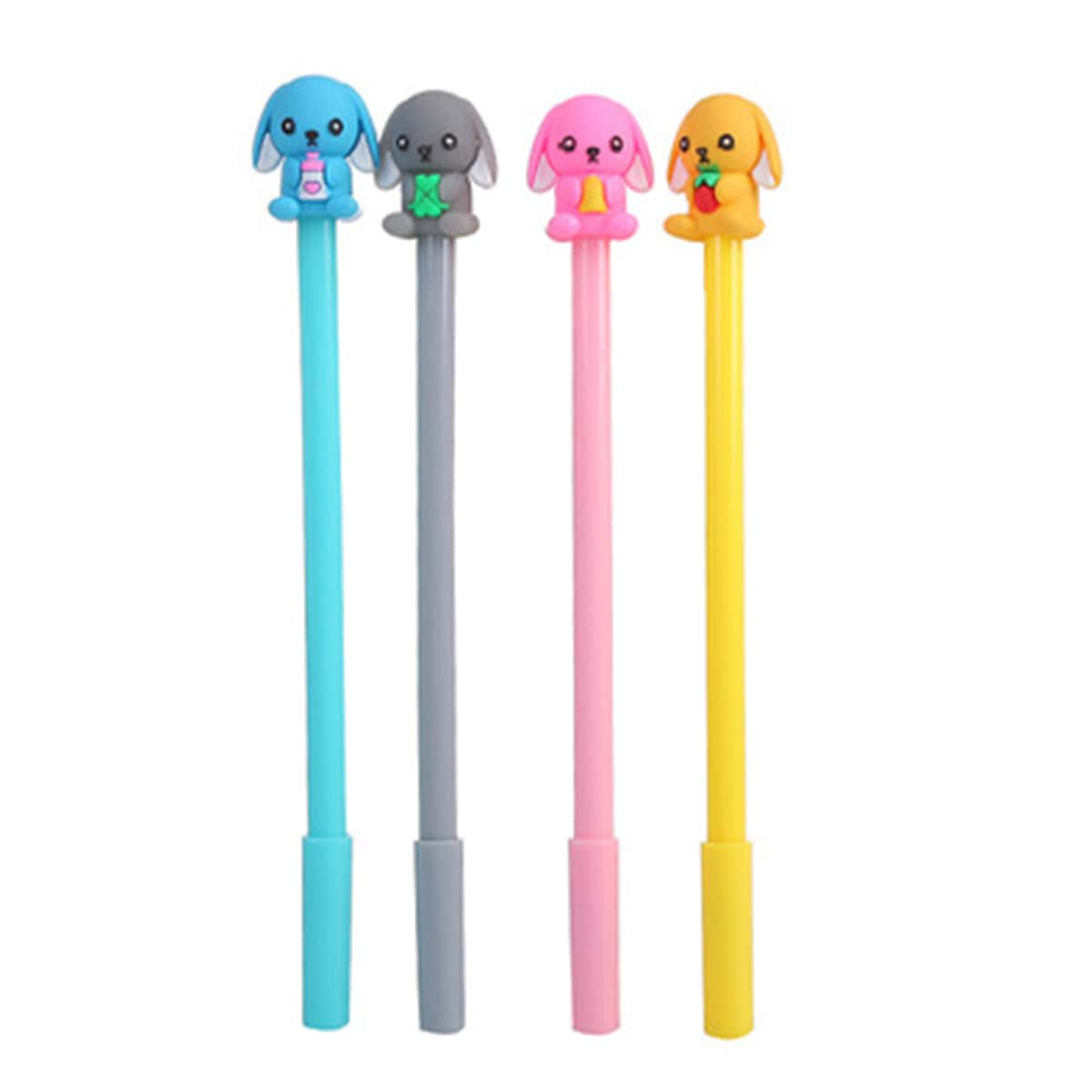 

4pcs Cartoon Dog Gel Pen, Black