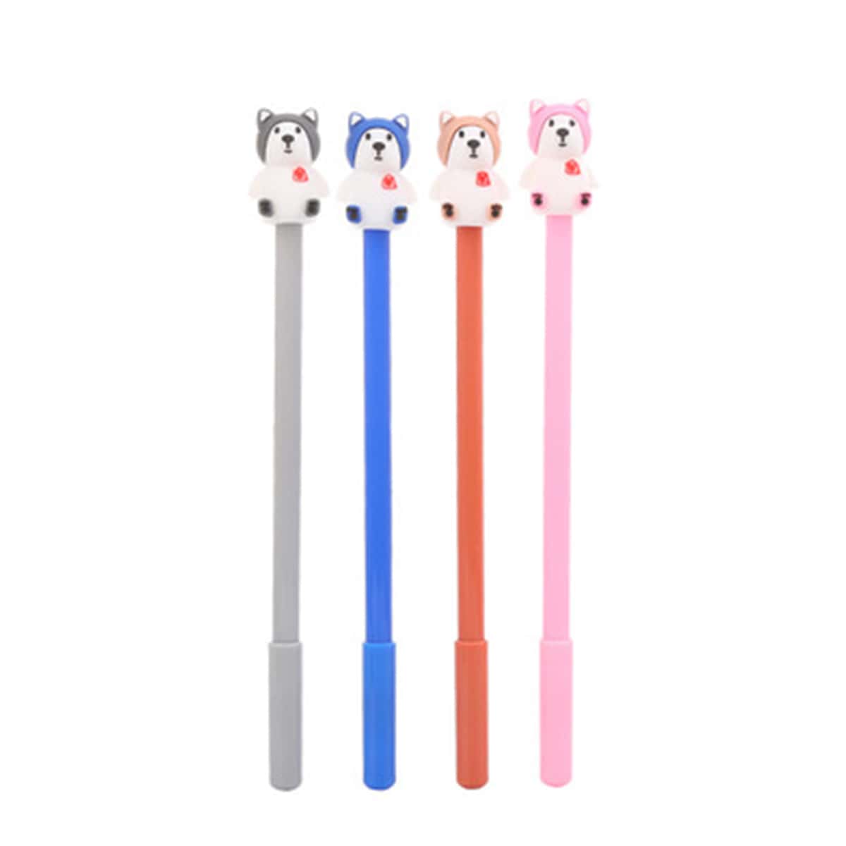 

4pcs Cartoon Gel Pen, Black