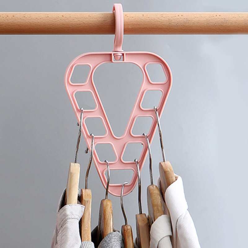 

1pc Triangle Shaped 9 Hole Hanger, Pink