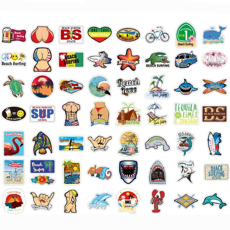 

100pcs Beach Scenery Sticker, Multicolor