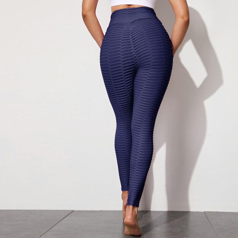 

Textured Wide Waistband Sports Leggings, Navy blue
