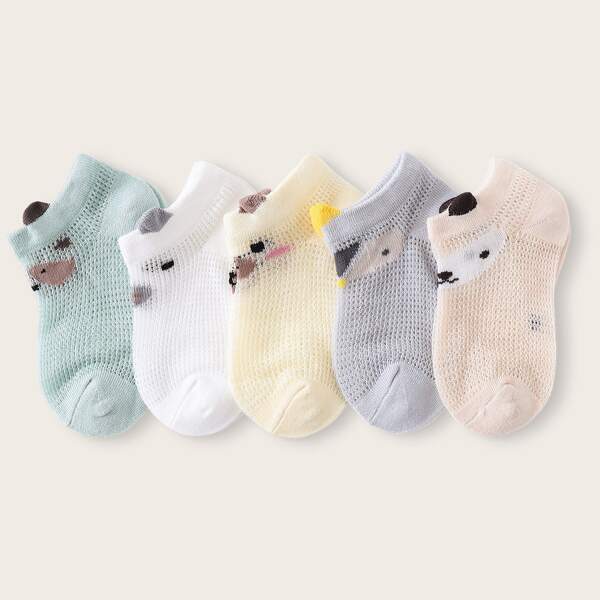 

5pairs Toddler Boys Cartoon Graphic Socks, Multicolor