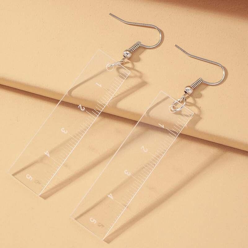 

Clear Number Drop Earrings