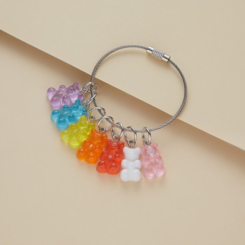 

Bear Charm Keychain, Multicolor