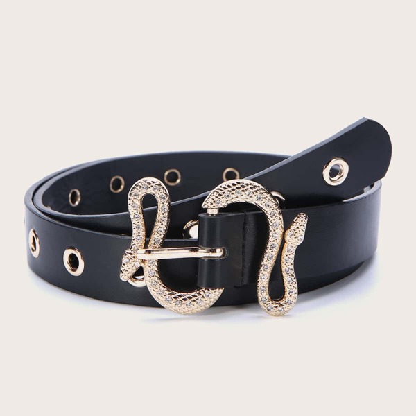 

Serpentine Buckle Belt, Black