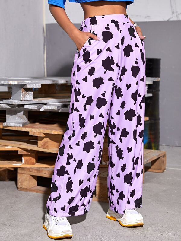 pantalon motif vache