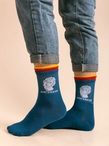 4 pares calcetines de hombres con estampado de dibujos animados - Multicolor - Ver 3