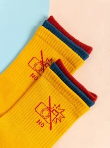 4 pares calcetines de hombres con estampado de dibujos animados - Multicolor - Ver 5