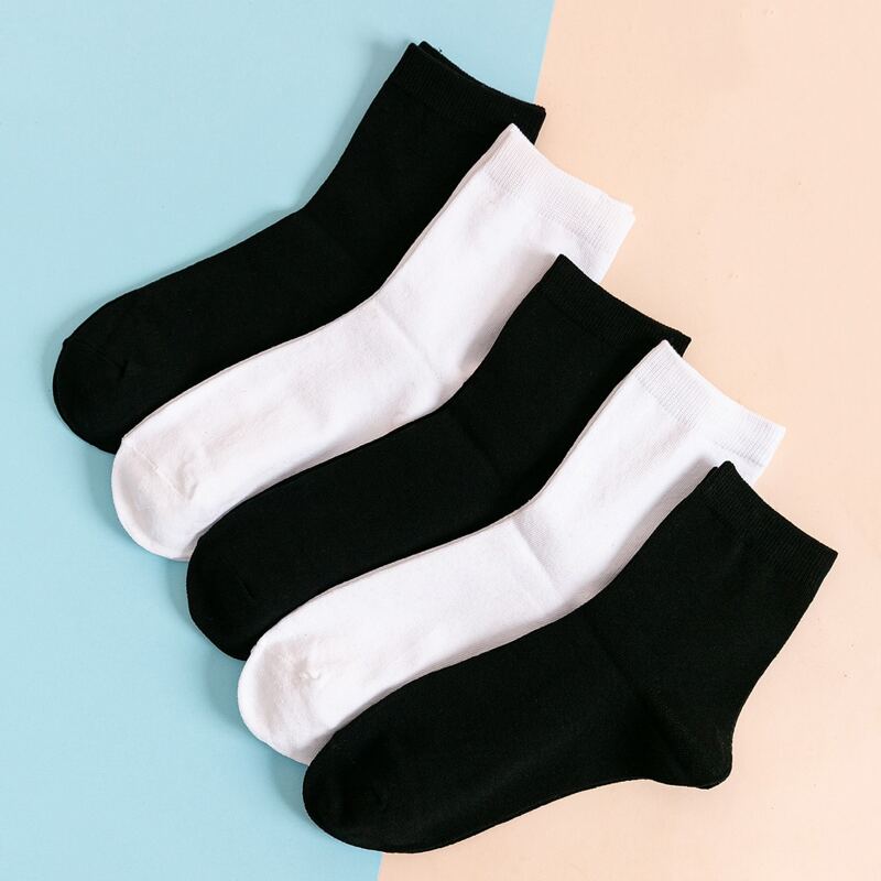 

5pairs Guys Solid Socks, Multicolor