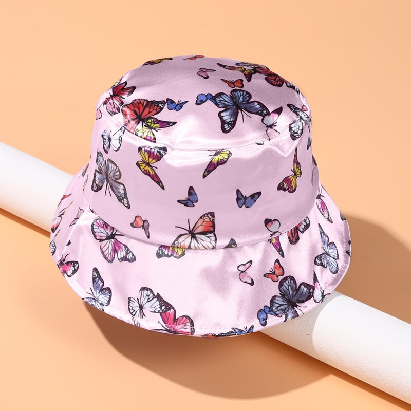 

Butterfly Pattern Bucket Hat, Pink