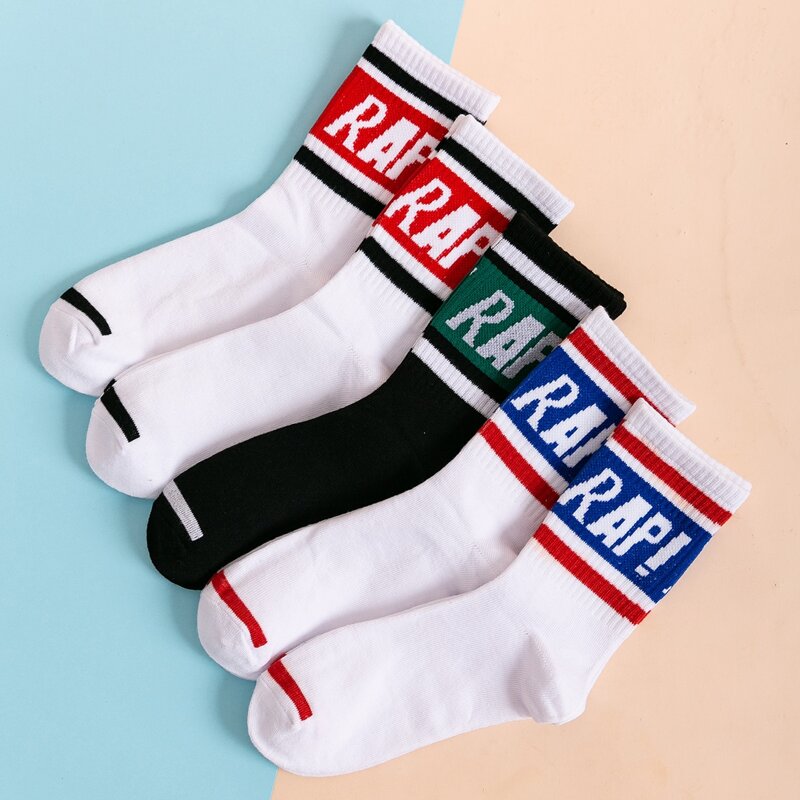 

5pairs Guys Letter Graphic Socks, Multicolor