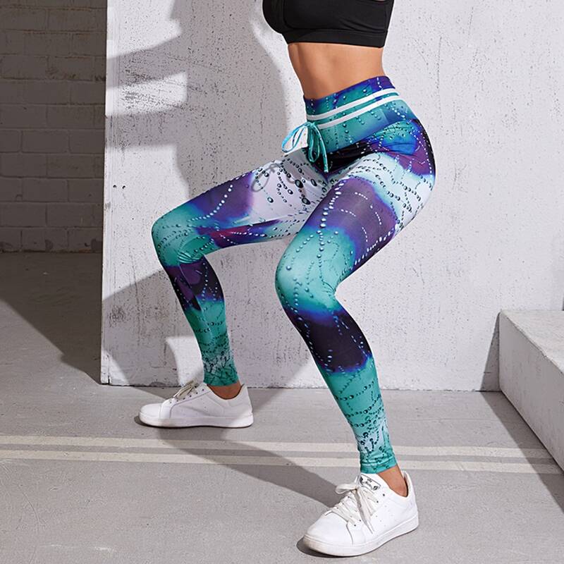 

Wideband Waist Tie Dye Sports Leggings, Multicolor