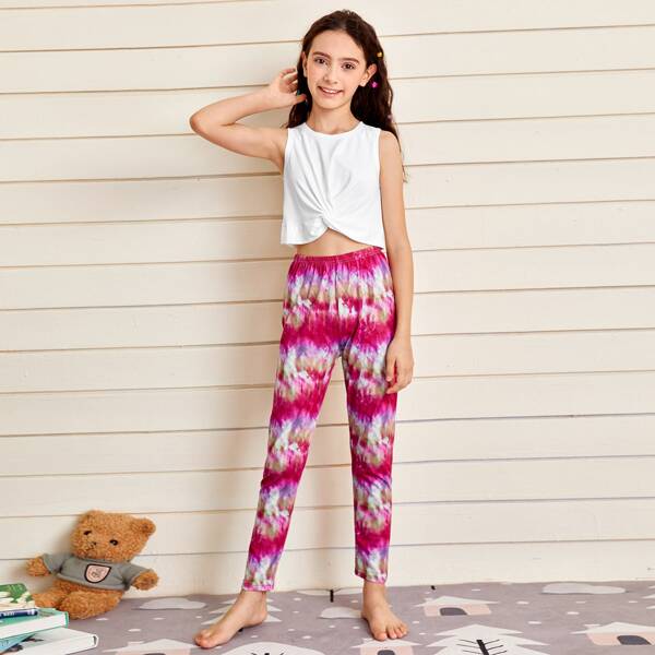 

Girls Twist Tie Dye PJ Set, Multicolor