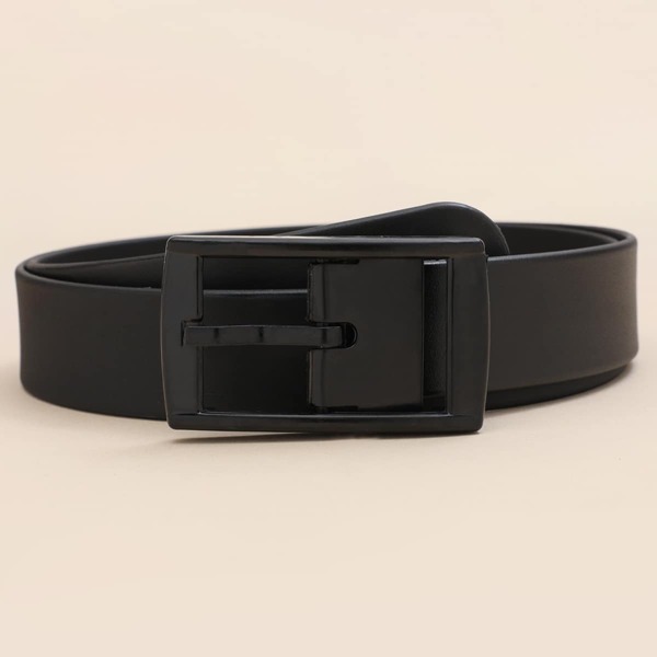 

Men Solid Buckle Belt, Black