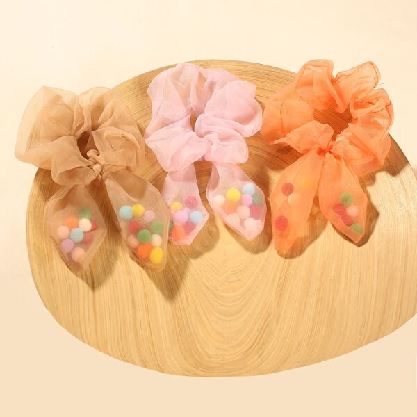 

3pcs Bow Knot Decor Scrunchie, Multicolor