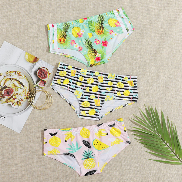 

3pack Striped & Fruit Print Panty Set, Multicolor