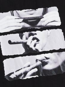 Manfinity VCAY Men Cotton Figure Graphic Top