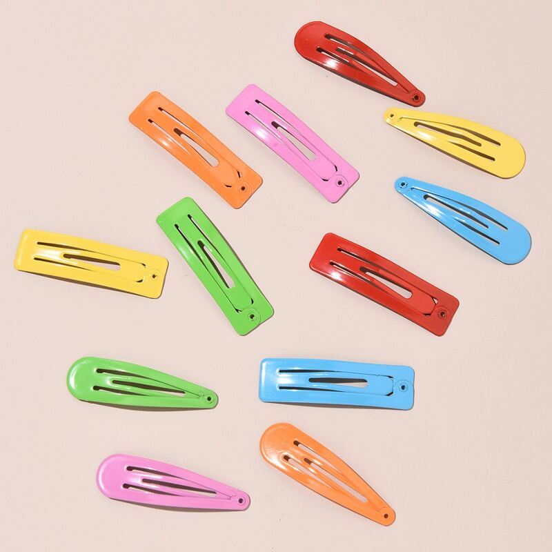 

12pcs Colorful Hair Clip, Multicolor
