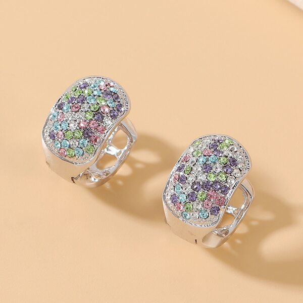 

Rhinestone Decor Hoop Earrings, Multicolor