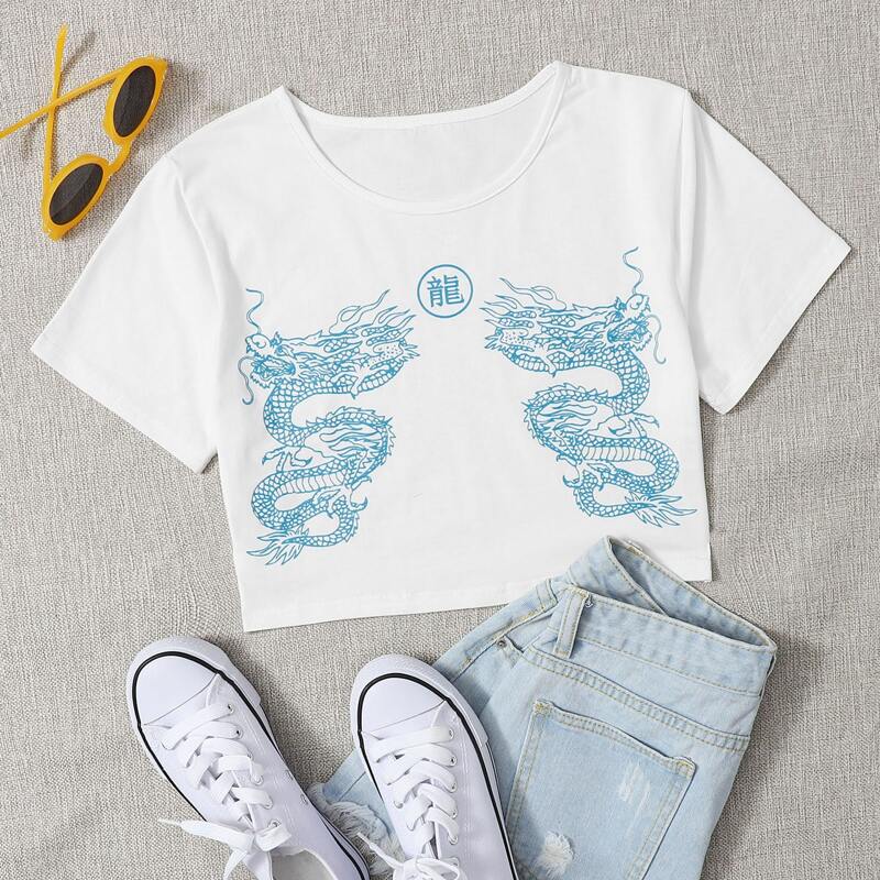

Dragon Graphic Tee, White