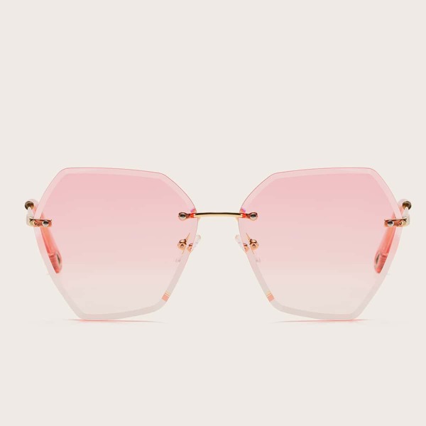 

Tinted Lens Rimless Sunglasses, Pink