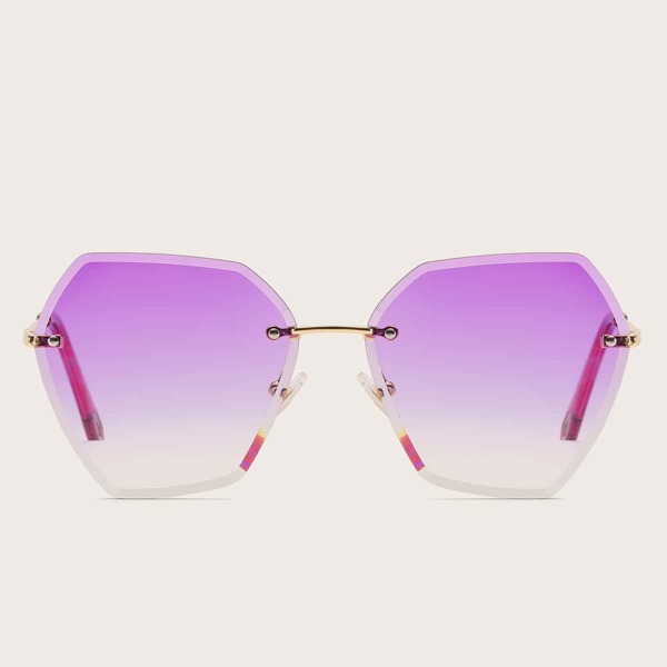 

Tinted Lens Rimless Sunglasses, Purple