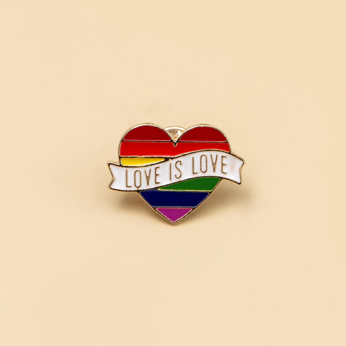 

Slogan Heart Shaped Brooch, Multicolor