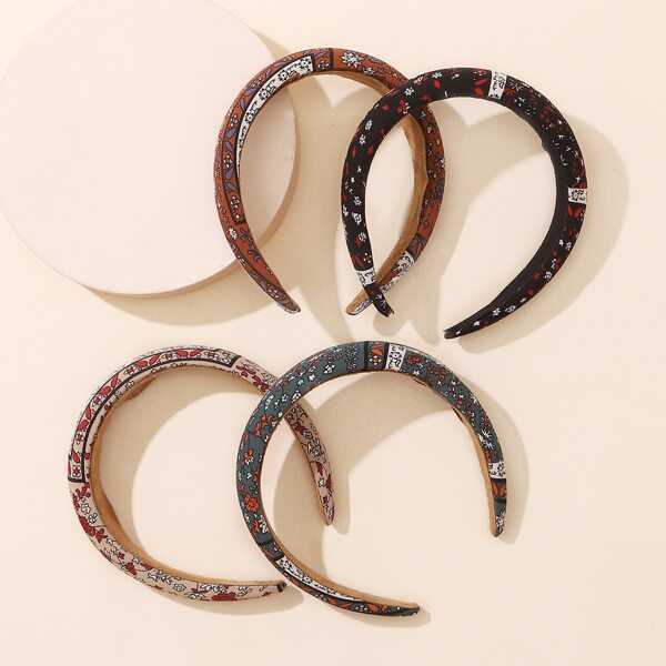 

4pcs Ditsy Flower Pattern Hair Hoop, Multicolor